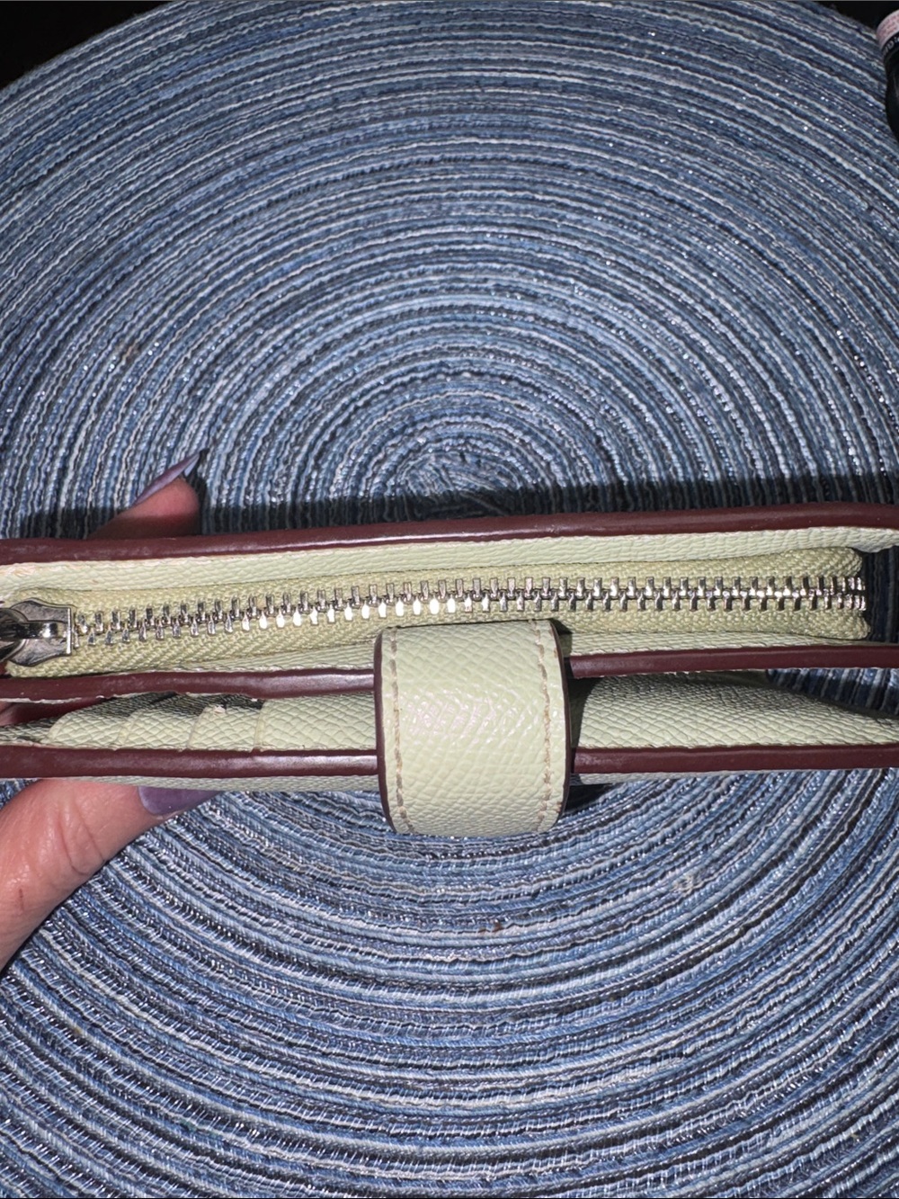 COACH Pebbled Leather Wallet in Mint Green - Picture 7 of 9